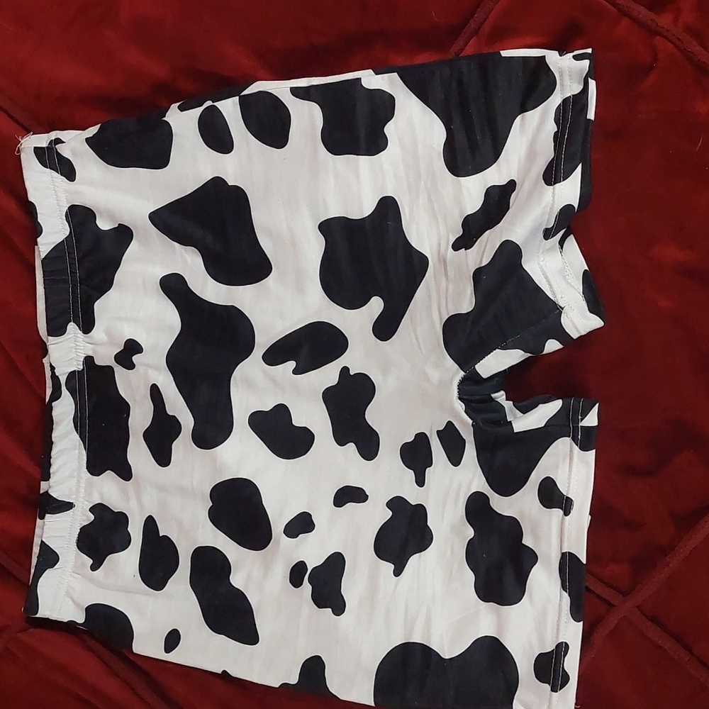 Cow print shorts from shein